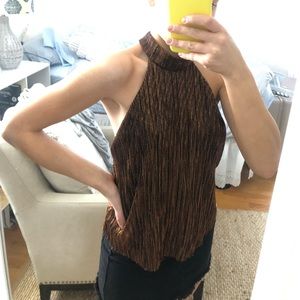 Forever 21 Sparkly Gold Halter Top